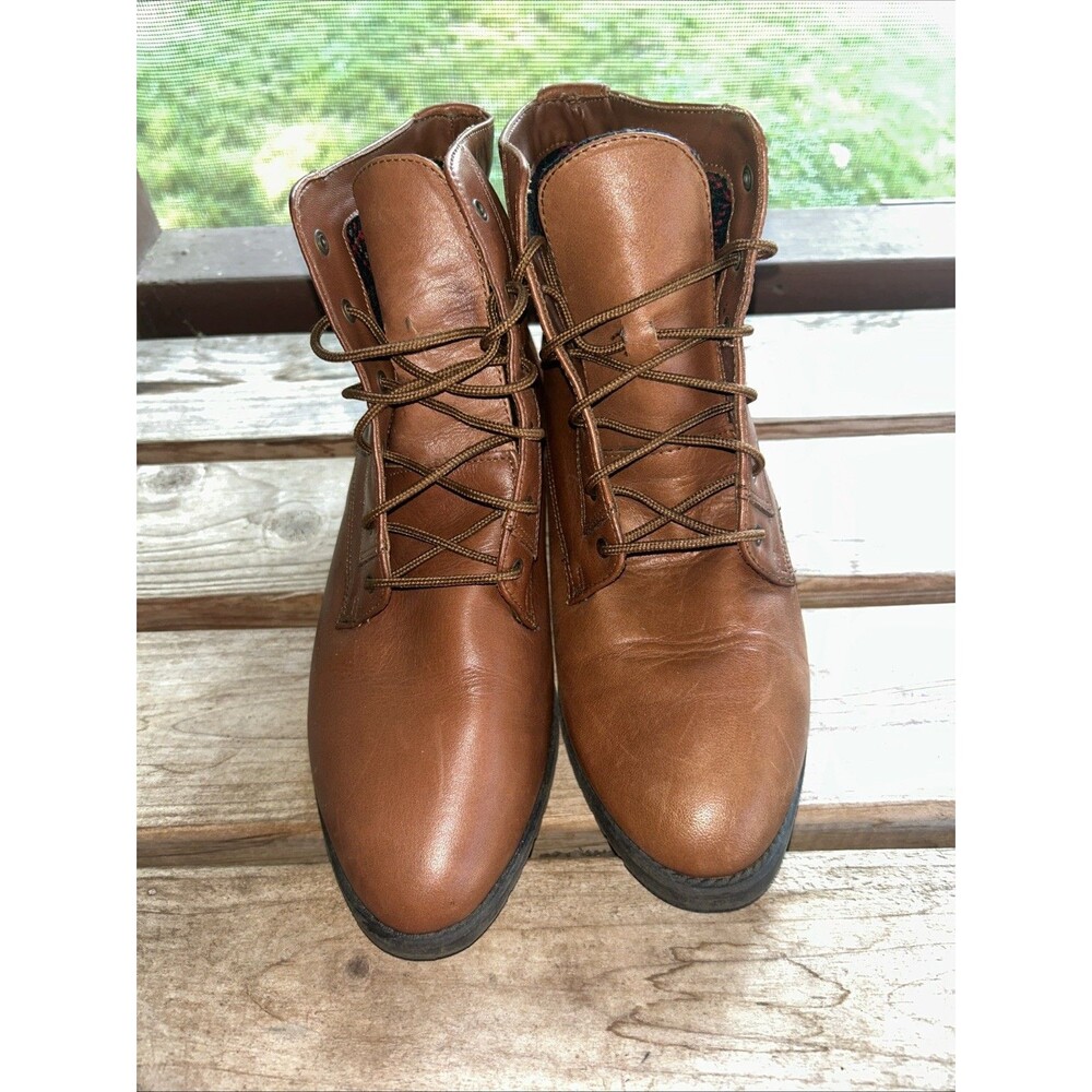Danexx Womens Size 8.5 Brown Leather Laces Ankle Fashion Boots